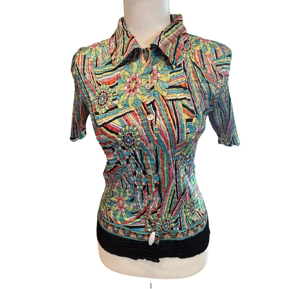 Y2K Vintage Alberto Makali retro wearable art shirt